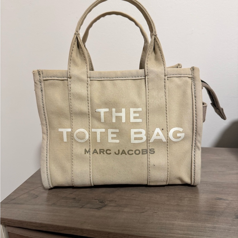 Marc Jacobs Tan Canvas Tote Bag
